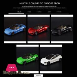 1:24 Tesla R Roadster High Simulation Diecast Metal Alloy Model Car Sound Light Pull Back