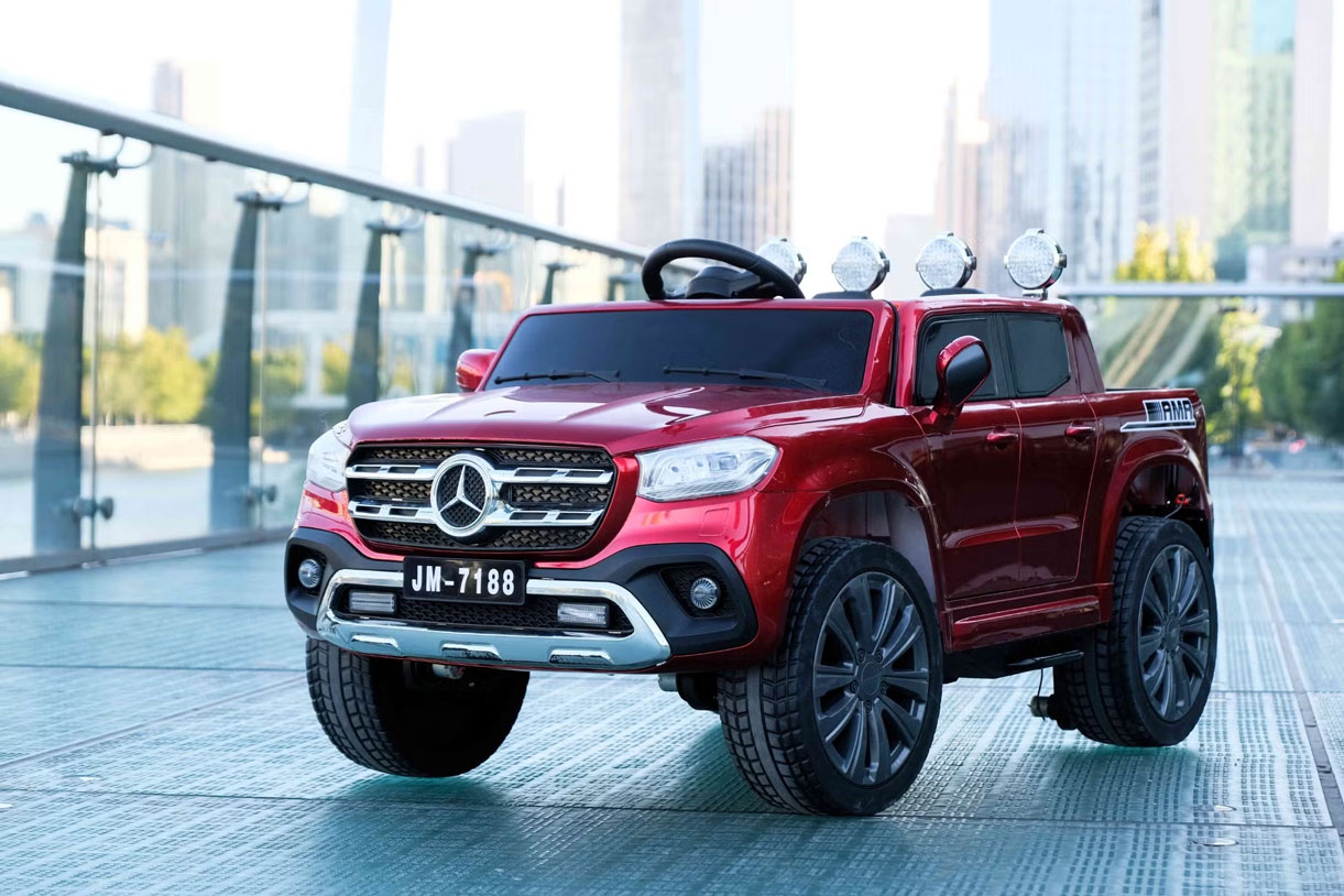 12V Mercedes Ride On Car Kids Electric 4X4 Rechargeable Children Pickup Electric Cars Remote Control With Leather Seat
