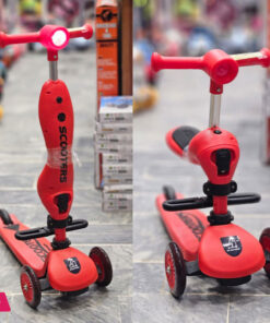 2-in-1 Kids Toddler Scooter with Removable Seat 3 Wheel Scooter for Boys Girls Adjustable Height Extra Wide Deck Scooter 2-8 Years Kids