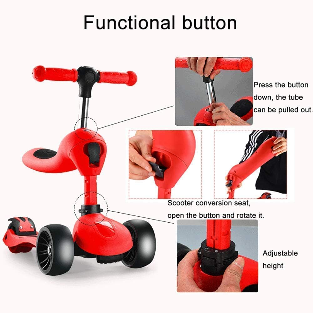 2-In-1 Kids Toddler Scooter With Removable Seat 3 Wheel Scooter For Boys Girls Adjustable Height Extra Wide Deck Scooter 2-8 Years Kids 12 2-In-1 Kids Toddler Scooter With Removable Seat 3 Wheel Scooter For Boys Girls Adjustable Height Extra Wide Deck Scooter 2-8 Years Kids