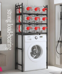 3-Tier Over The Toilet Storage Rack Washing Machine Shelf Kitchen Rack Floor Standing Bathroom Accessories - Image 2
