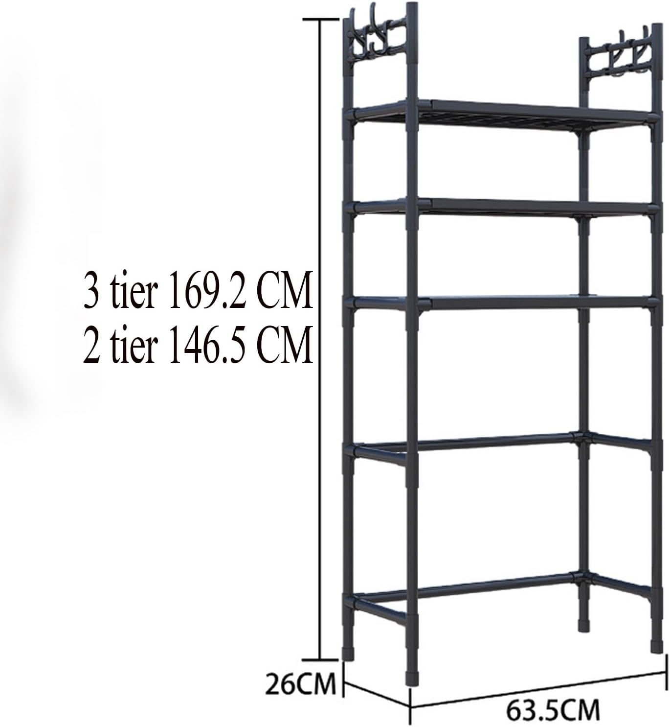 3-Tier Over The Toilet Storage Rack Washing Machine Shelf Kitchen Rack Floor Standing Bathroom Accessories
