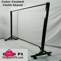 6 Ft Cloth Hanging Trolley Stand With Wheels