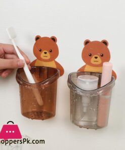 Bear Hug Storage Cup Punch-free Drainable Multifunctional Toothbrush Holder