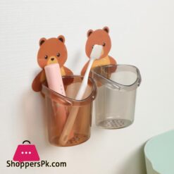 Bear Hug Storage Cup Punch-Free Drainable Multifunctional Toothbrush Holder