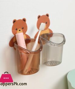 Bear Hug Storage Cup Punch-Free Drainable Multifunctional Toothbrush Holder 31 Bear Hug Storage Cup Punch-Free Drainable Multifunctional Toothbrush Holder - Image 2