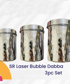 Classic Kitchenware Stainless Steel Indian Laser Bubble Dabba 3 Pcs 7-8-9 Inch
