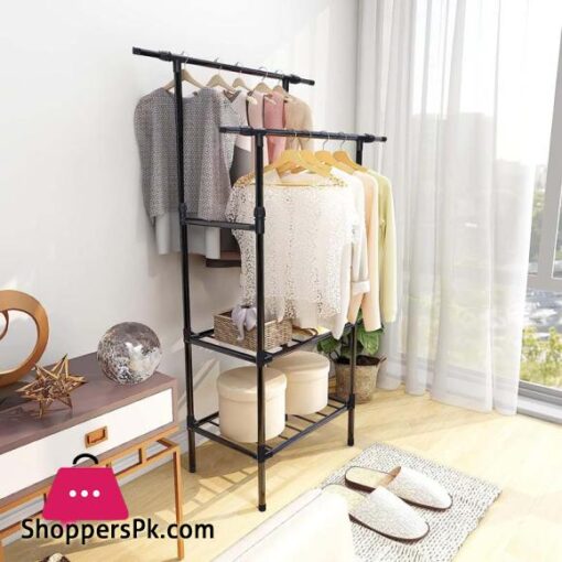 Clothes Rails Garment Racks for Hanging Clothes with Shelves Double ...