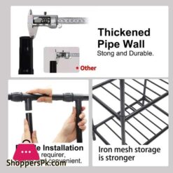 Clothes Rails Heavy Duty Garment Racks For Hanging Clothes With Shelves Double Rods Shape 1