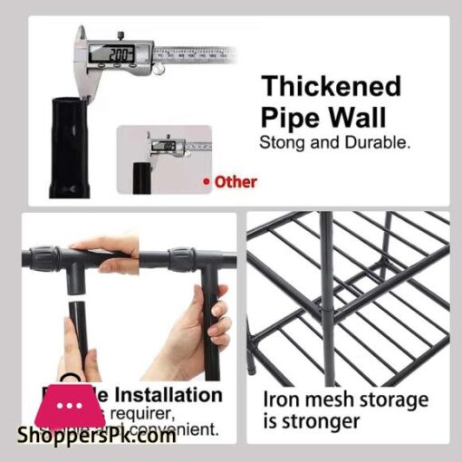 Clothes Rails Garment Racks for Hanging Clothes with Shelves Double ...