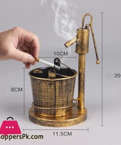 Creative Ashtray Retro Office Ornaments Smoking Gifts 7 European Style Retro Iron Handmade Ashtray Personalized Home Decoration Crafts Fall Proof Multifunctional Props B