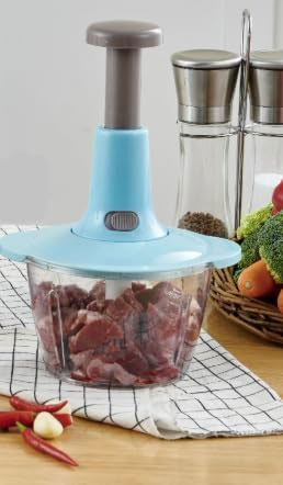 Manual Food Chopper Speedy Chopper With 3 Curved Stainless Steel Blades 2Liter