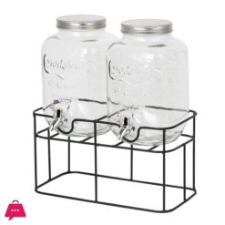 Metal Stand Double Tank Beverage Dispenser Stand 4Liter + 4Liter Capacity