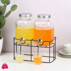 Metal Stand Double Tank Beverage Dispenser Stand 4Liter + 4Liter Capacity