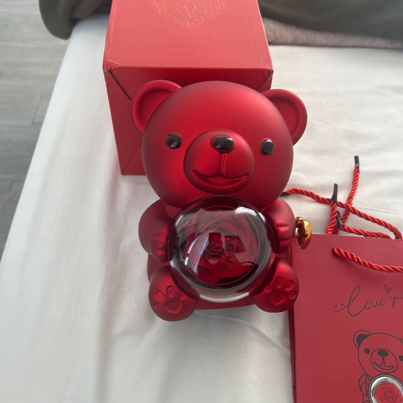 Rose Teddy Bear Gifts Box With Necklace Rotate Rose Jewelry Box Valentine Wedding Storage Gift Case Cute Bear Gift Box 5 Rose Teddy Bear Gifts Box With Necklace Rotate Rose Jewelry Box Valentine Wedding Storage Gift Case Cute Bear Gift Box