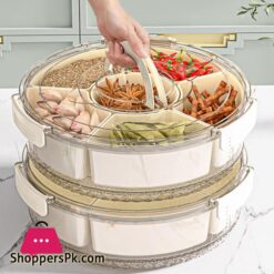 Rotating Fruit Plate Snack Spinner With 6 Compartments Food-Grade Container