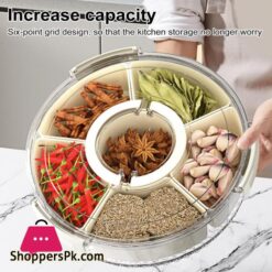 Rotating Fruit Plate Snack Spinner With 6 Compartments Food-Grade Container