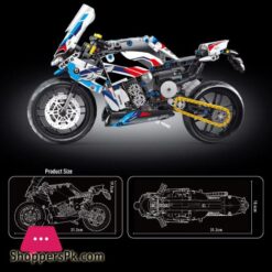 Technology Bmw S1000Rr Dirt Motorcycle Building Blocks Model Motorbike Toy