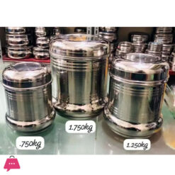 Aristo Indian Bullet Dabba Rt Stainless Steel Dabba Storage Set Air Tight Pure Steel 3Pcs