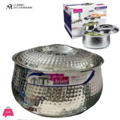 Aristo Indian Hotpot Hammered Stainless Steel 4 Liter