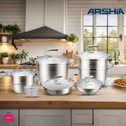 Arshia Stainless Steel Cookware Set 12Pcs