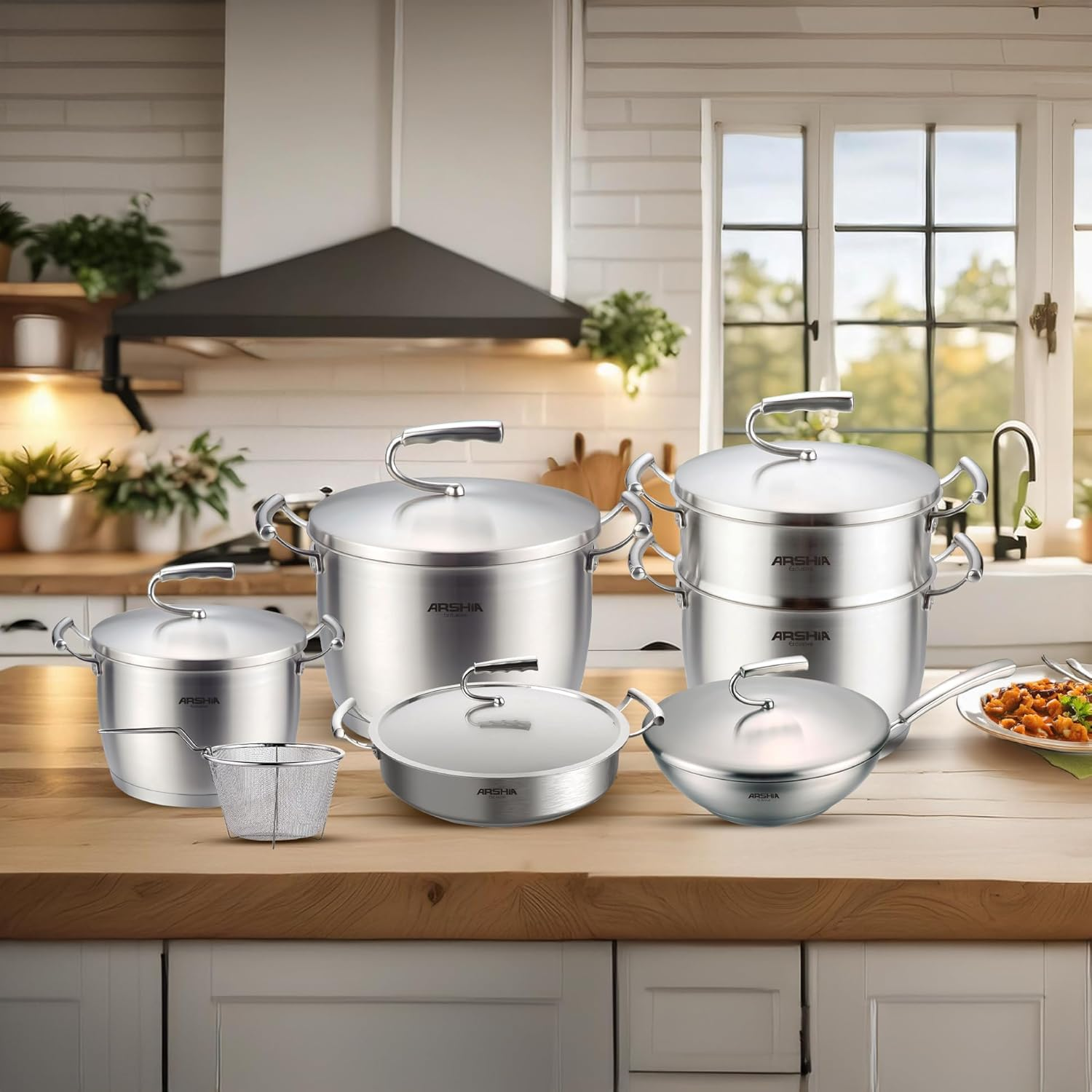 Arshia Stainless Steel Cookware Set 12Pcs