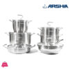 Arshia Stainless Steel Cookware Set 12pcs
