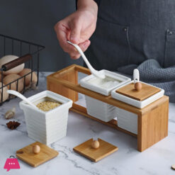 Ceramics Condiment Jar Kitchen Seasoning Box 12 Ceramics Condiment Jar Kitchen Seasoning Box