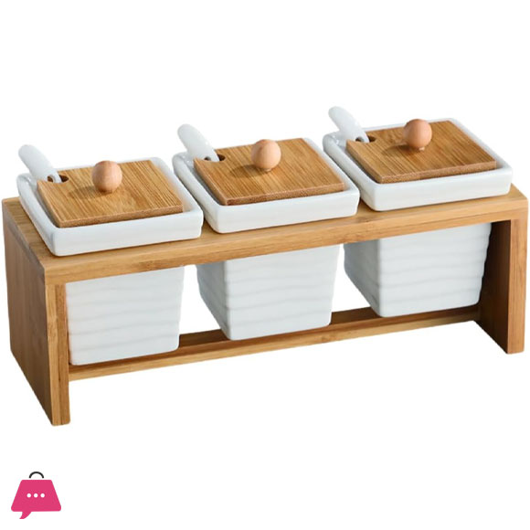 Ceramics Condiment Jar Kitchen Seasoning Box 8 Ceramics Condiment Jar Kitchen Seasoning Box - Image 6