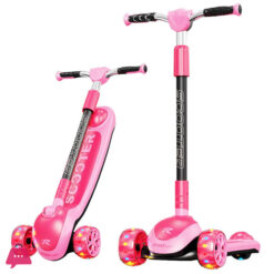 Children'S Scooter Kids 3 Wheels 3-18 Years Toddler Scooty 3 Pu Led Wheels