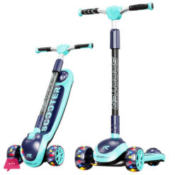 Children'S Scooter Kids 3 Wheels 3-18 Years Toddler Scooty 3 Pu Led Wheels