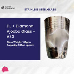 Classic Kitchenware Indian Stainless Steel Ajooba Glass 300ML 1-Pcs
