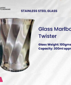 Classic Kitchenware Indian Stainless Steel Marlboro Twister Glass 300ML 1-Pcs