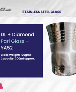 Classic Kitchenware Indian Stainless Steel Pari Glass 300ML 1-Pcs