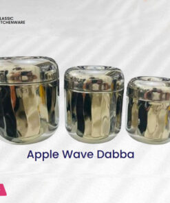 Classic Kitchenware Stainless Steel Indian Apple Wave Dabba 3 Pcs 7-8-9 Inch