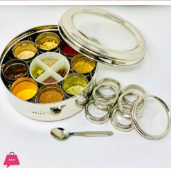 Classic Kitchenware Stainless Steel Indian Masala Box 12 In 1