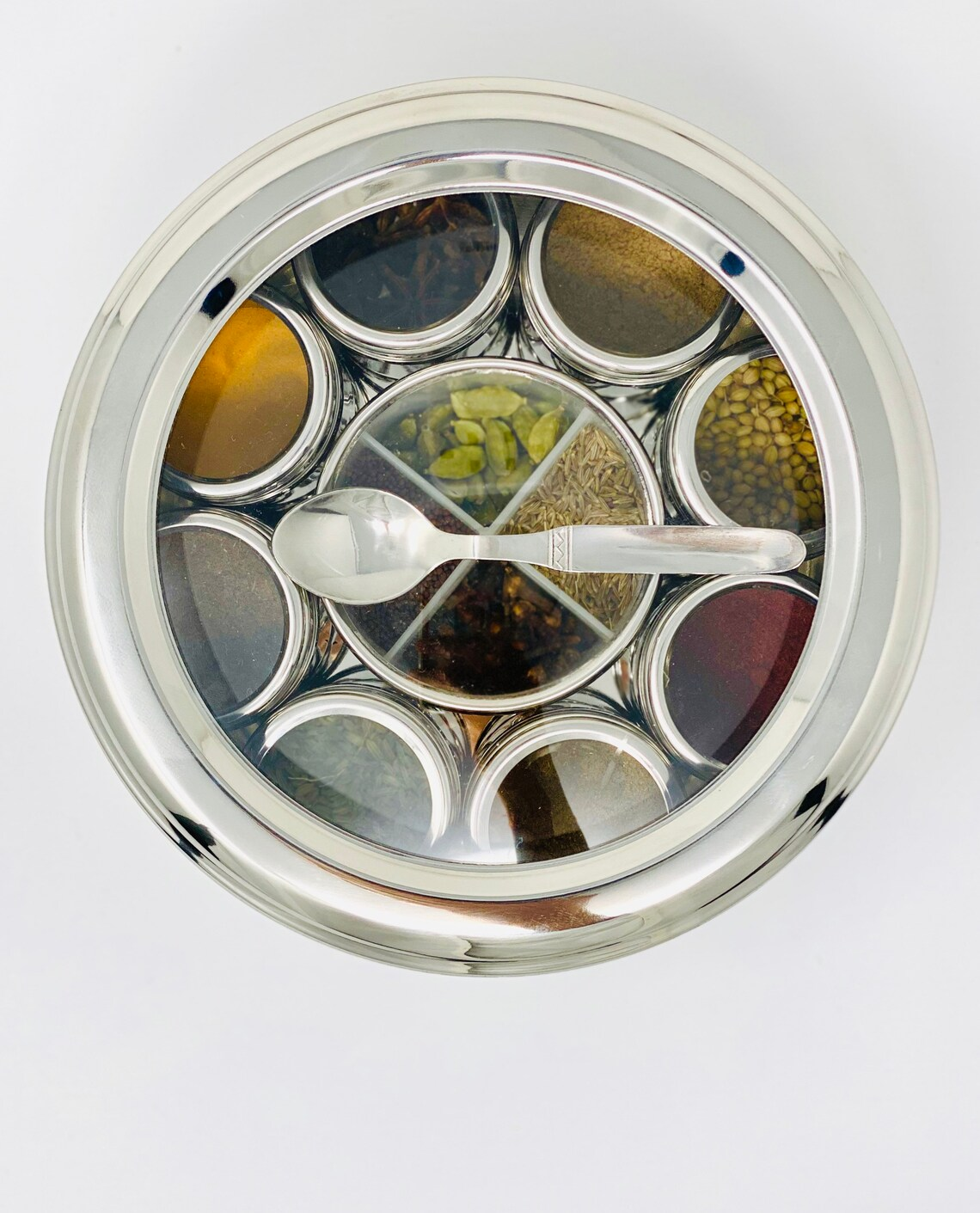 Classic Kitchenware Stainless Steel Indian Masala Box 12 In 1