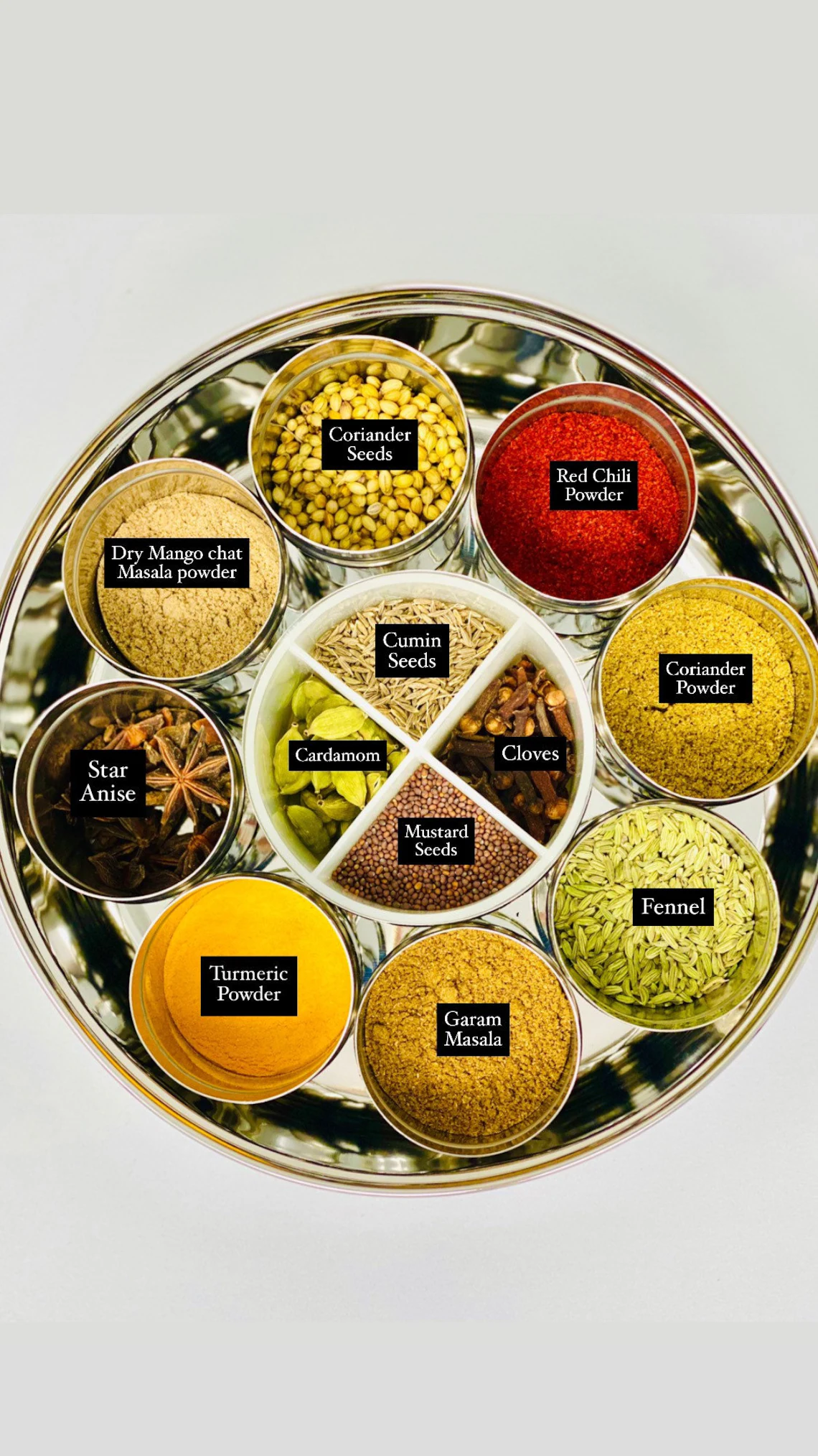 Classic Kitchenware Stainless Steel Indian Masala Box 12 In 1