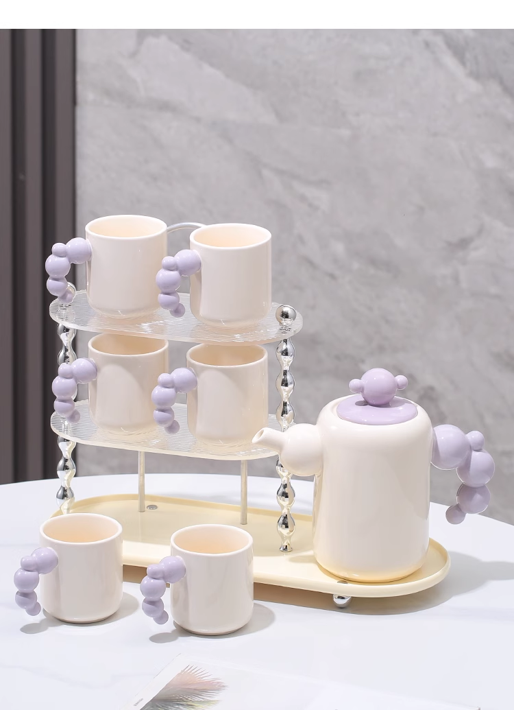 Cream Style Ceramic Tea Set Light Luxury High End Tea Set