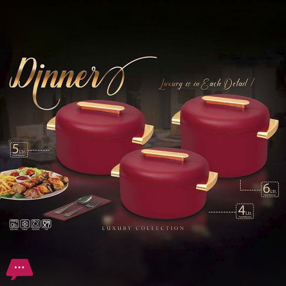 Dinners 3 Piece Hotpot Set 4-5-6 Liter 34 Dinners 3 Piece Hotpot Set 4-5-6 Liter