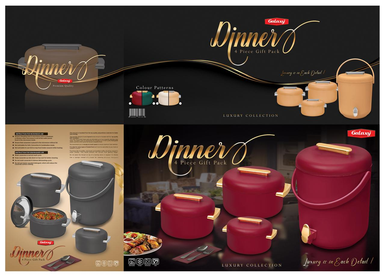 Dinners 4 Piece Gift Pack Hotpot &Amp; Cooler Set