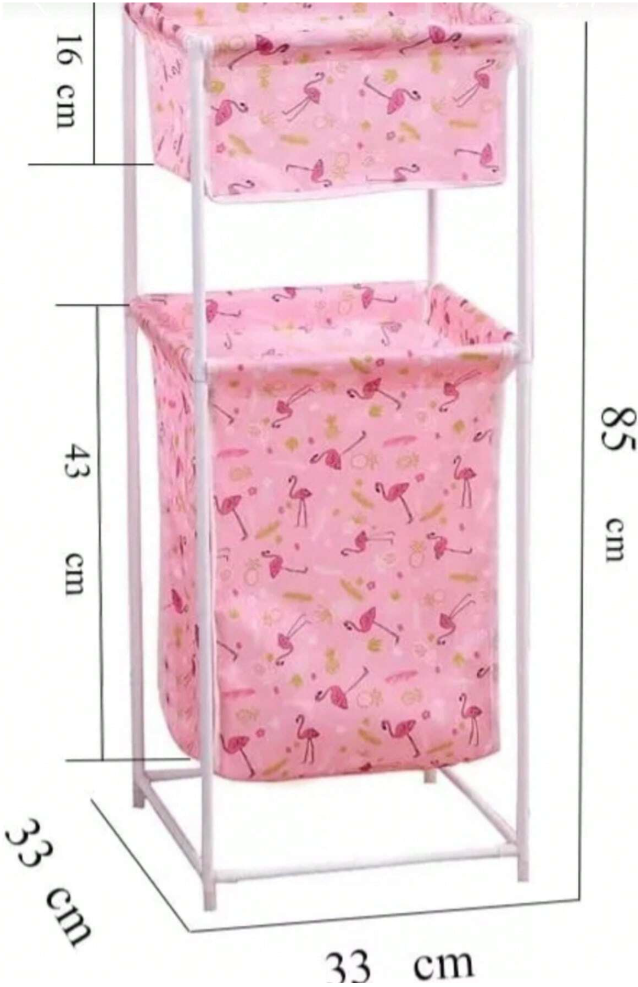 Double Layer Printing Hamper Laundry Sorting Basket Storage