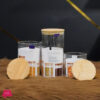 Echou Deli Glass Airtight Jars Or Canister With Wooden Lids Set Of 3 1 Echou Deli Glass Airtight Jars Or Canister With Wooden Lids Set Of 3
