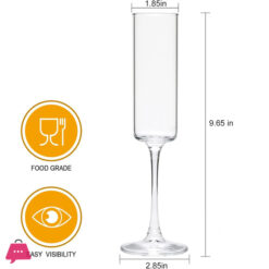Flute Champagne Glasses Champagne Flute Glass For Home Bar,Wedding,Restaurant 150Ml - Set Of 6
