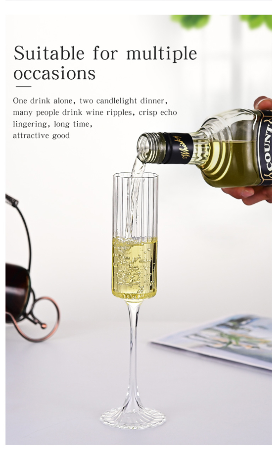 Flute Champagne Strip Glasses Champagne Flutes Tall Glasses Pack Of 6