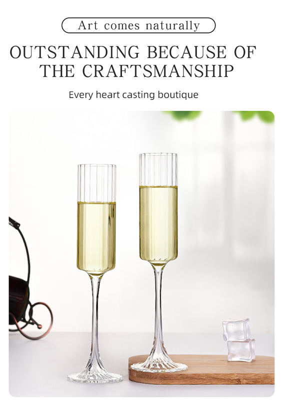 Flute Champagne Strip Glasses Champagne Flutes Tall Glasses Pack Of 6