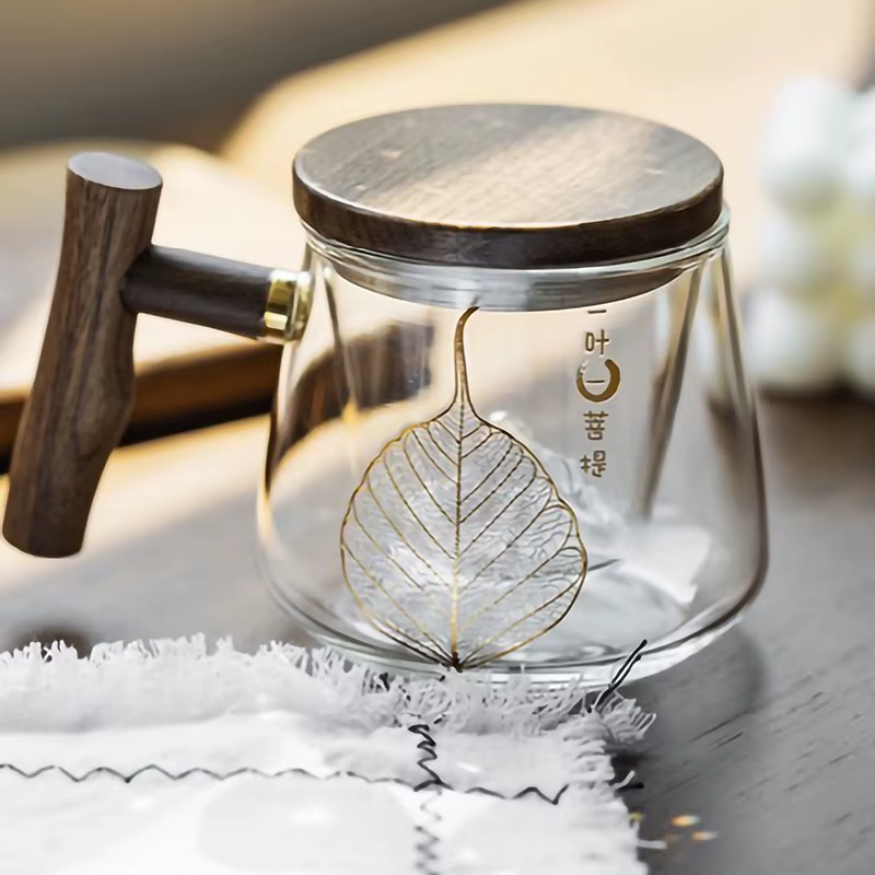 Luxury Glass Filter Kawa Teacup Office Exquisite Tea Cups Heat Resistant Infuser Teaware - 450Ml