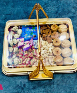 Golden Disc Packing Box Disposable  Dried Fruits Gift Pack Tray Box