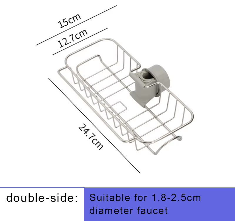 Home Kitchen Faucet Rack Pool Sponge Drain Basket Bathroom Supplies Toilet Storage Rack Free Punch