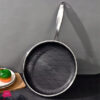 Honeycomb Laser Coated Stainless Steel Frying Pan Non-Stick Omelet Pan - 24Cm